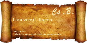 Cservenyi Barna névjegykártya